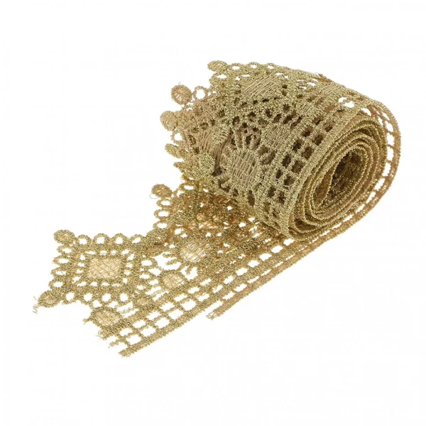 Marque Generique 1 Cour D’or Dentelle Brodée Garnitures Artisanat Bricolage Appliques … 5