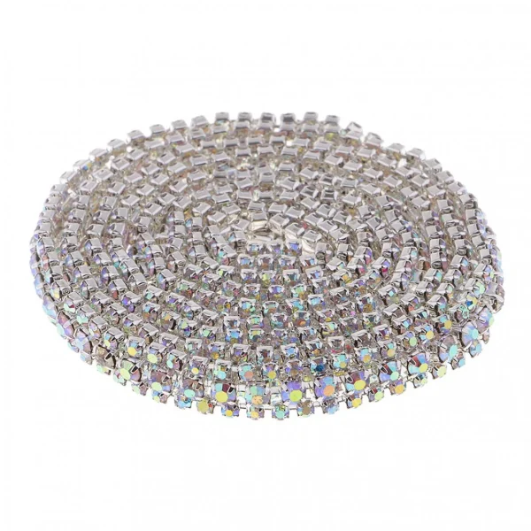 Marque Generique 1 Yard Strass Fermer La Chaîne Pour La Fabrication De Bijoux Diamant … 1