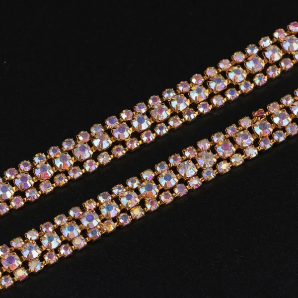 Marque Generique 1 Yard Strass Fermer La Chaîne Pour La Fabrication De Bijoux Diamant … 4