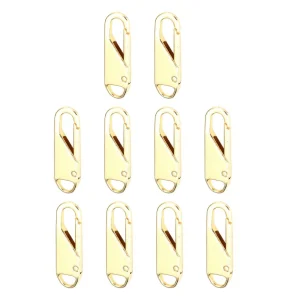 Marque Generique 10 Pcs Zipper Pull De Remplacement Zipper Gripper Fixer Onglets Dorés 9