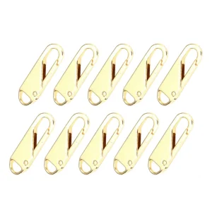 Marque Generique 10 Pcs Zipper Pull De Remplacement Zipper Gripper Fixer Onglets Dorés 11