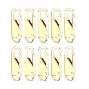 Marque Generique 10 Pcs Zipper Pull De Remplacement Zipper Gripper Fixer Onglets Dorés 13