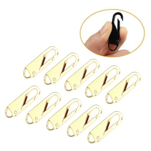Marque Generique 10 Pcs Zipper Pull De Remplacement Zipper Gripper Fixer Onglets Dorés 15