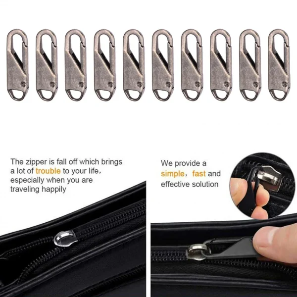 Marque Generique 10 Pcs Zipper Pull Remplacement Zipper Gripper Fixer Tabs Gun 3