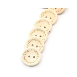Wewoo 100 PCS / Set Boutons De Couleur Naturelle En Bois à La Main Lettre D… 15