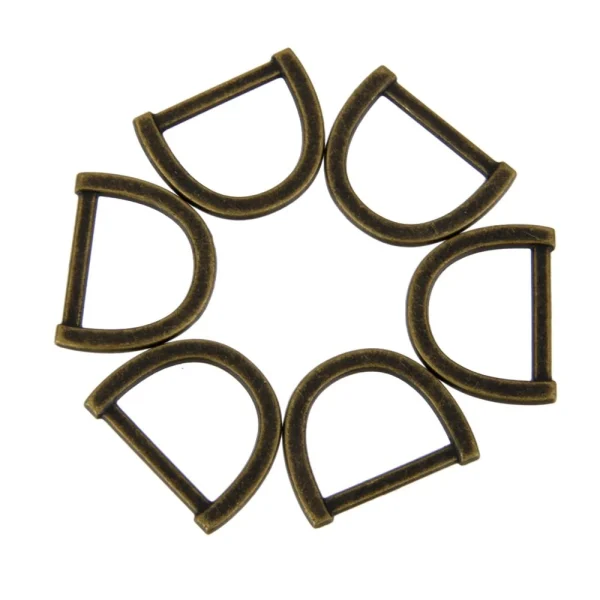 Marque Generique 20pcs Métal D-anneau Boucle Boucle Anneau Pour Sangle Gardien Bronze 6