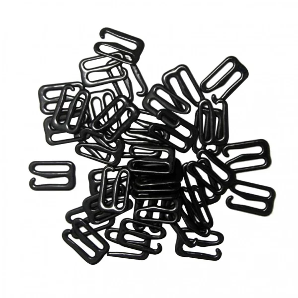 Marque Generique 100x Métal Noir Lingerie Matériel Clip De Couture Crochet Oeil 12mm … 1