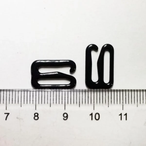 Marque Generique 100x Métal Noir Lingerie Matériel Clip De Couture Crochet Oeil 12mm … 3
