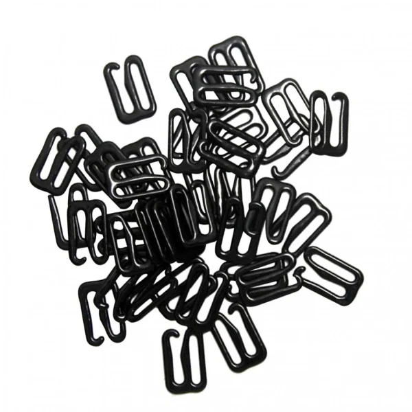 Marque Generique 100x Métal Noir Lingerie Matériel Clip De Couture Crochet Oeil 12mm … 5
