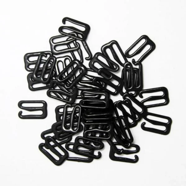 Marque Generique 100x Métal Noir Lingerie Matériel Clip De Couture Crochet Oeil 12mm … 6