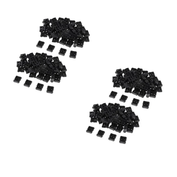 Marque Generique 200Pcs Black Double Hole Cord Locks End Lock End Pour Shoelace Bag Pan… 1