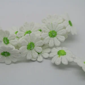 Marque Generique 2 Pièces 1 Yard Daisy Fleur Brodé Applique Ruban Dentelle Garniture … 11