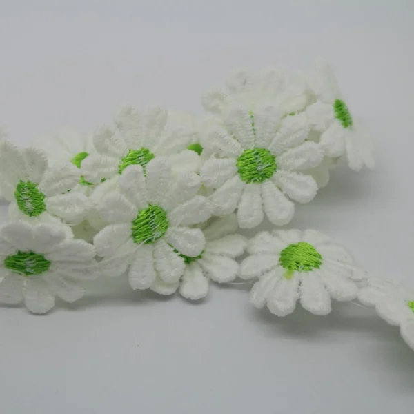 Marque Generique 2 Pièces 1 Yard Daisy Fleur Brodé Applique Ruban Dentelle Garniture … 4