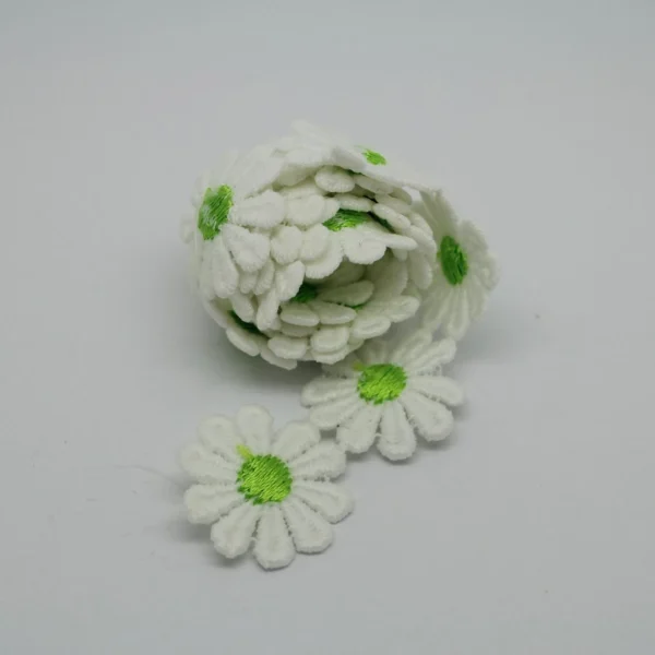 Marque Generique 2 Pièces 1 Yard Daisy Fleur Brodé Applique Ruban Dentelle Garniture … 5