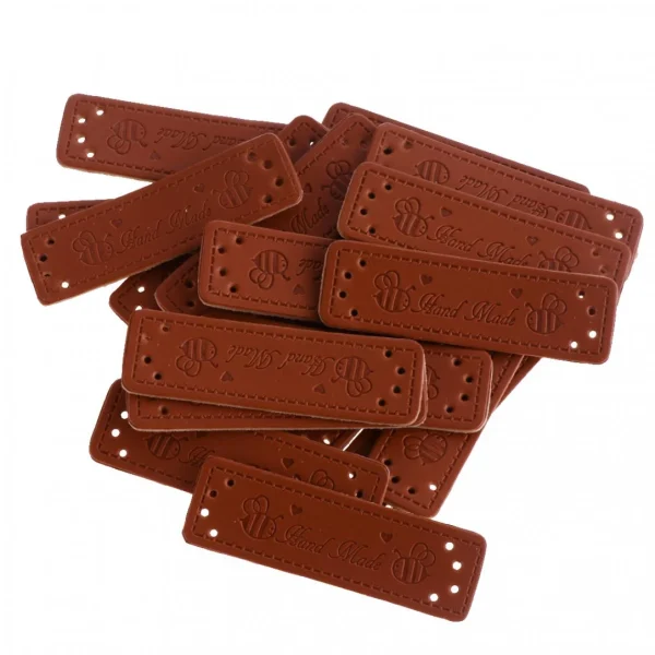 Marque Generique 20 Pcs Rétro En Cuir Marron étiquette à La Main étiquettes Bricola… 5