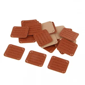Marque Generique 20pcs étiquettes En Cuir PU étiquette à La Main Bricolage Vêtement… 11