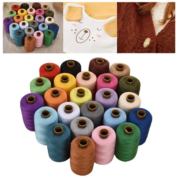 Marque Generique 24 Bobine Fils À Coudre 1000 Mètres Assorties Couleur Polyester Fil … 4