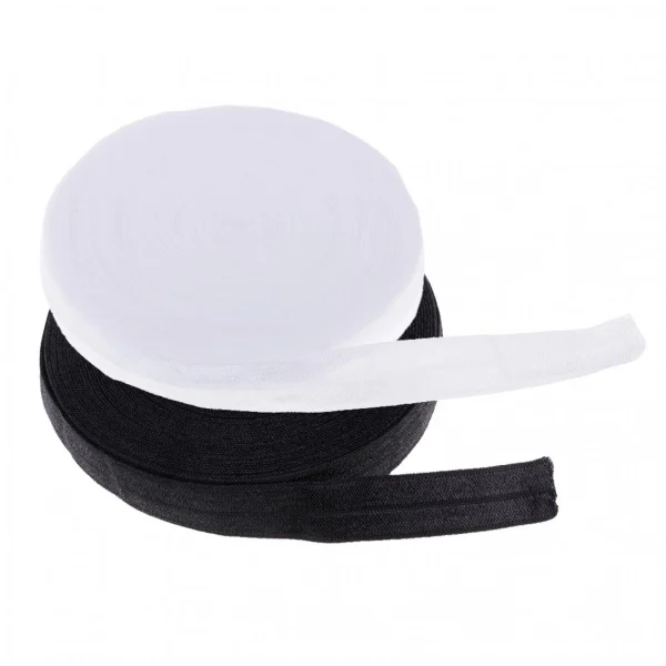 Marque Generique 2pcs Bande De Coton Élastique Bande Couture Rouleau Bande Coton, Noir… 1