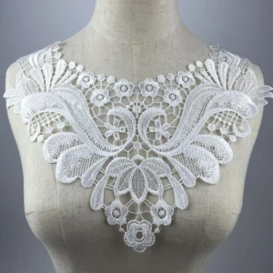 Marque Generique 2x Dentelle Blanche Venise Brodé Col Appliques Robe Accessoire Bricol… 13