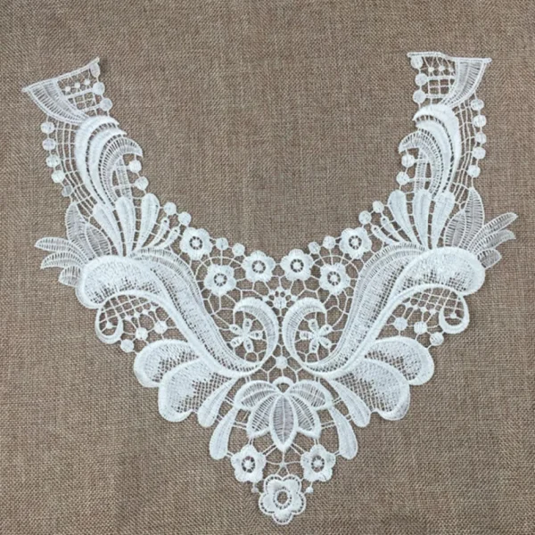 Marque Generique 2x Dentelle Blanche Venise Brodé Col Appliques Robe Accessoire Bricol… 6