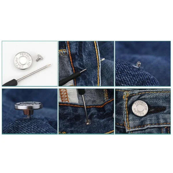 Marque Generique 3 Pièces Boutons En Jean Détachables Amovibles Réduisent La Taille … 6