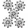 Marque Generique 5pcs Boutons à Tige Ronde En Cristal Strass Noir Et Claire Boutons St… 11