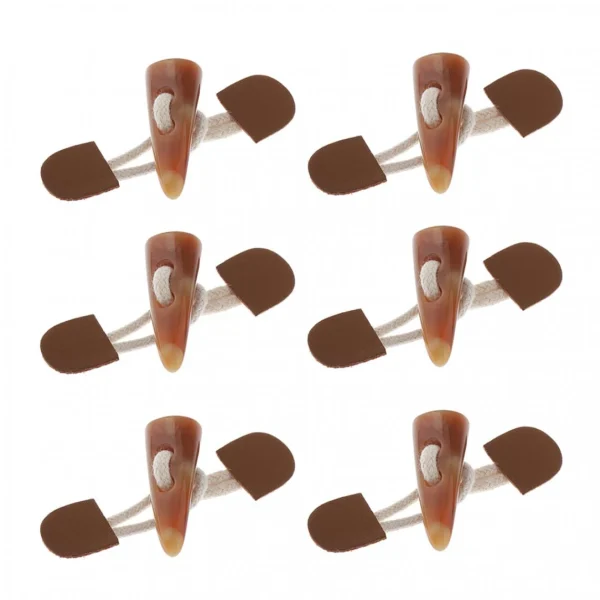 Marque Generique 6 Paires Boutons En Cuir Corne à Bascule Boutons De Duffle Boutons De… 5