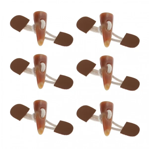 Marque Generique 6 Paires Boutons En Cuir Corne à Bascule Boutons De Duffle Boutons De… 6