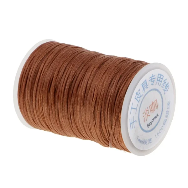 Marque Generique 1 Rouleau 150d Fil Tressé En Polyester Ciré Pour Bricolage Marron Cl… 4