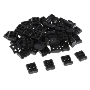 Marque Generique 200Pcs Black Double Hole Cord Locks End Lock End Pour Shoelace Bag Pan… 9