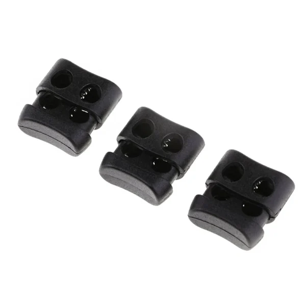 Marque Generique 200Pcs Black Double Hole Cord Locks End Lock End Pour Shoelace Bag Pan… 4