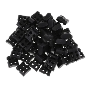 Marque Generique 200Pcs Black Double Hole Cord Locks End Lock End Pour Shoelace Bag Pan… 13