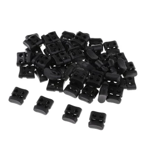 Marque Generique 200Pcs Black Double Hole Cord Locks End Lock End Pour Shoelace Bag Pan… 15