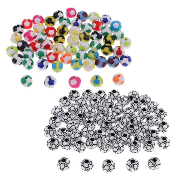 Marque Generique 60pcs Ballons De Football Perles De Verre Perles De Rocaille Pour La F… 3