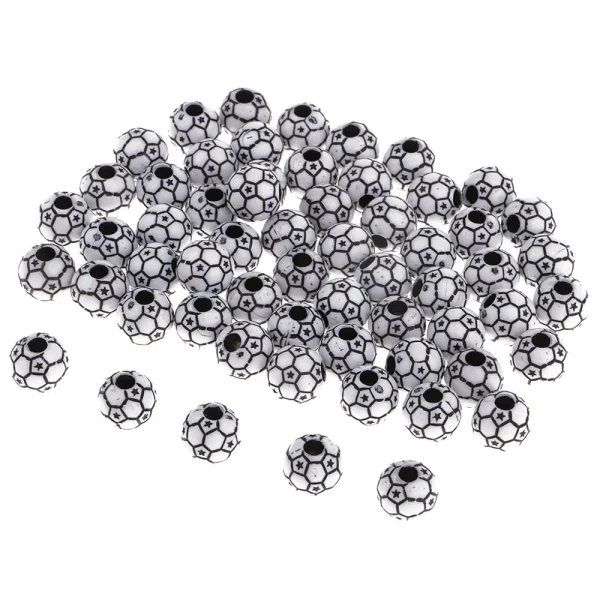 Marque Generique 60pcs Ballons De Football Perles De Verre Perles De Rocaille Pour La F… 4