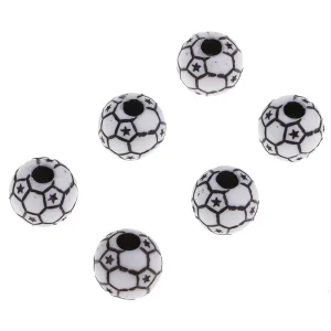 Marque Generique 60pcs Ballons De Football Perles De Verre Perles De Rocaille Pour La F… 13