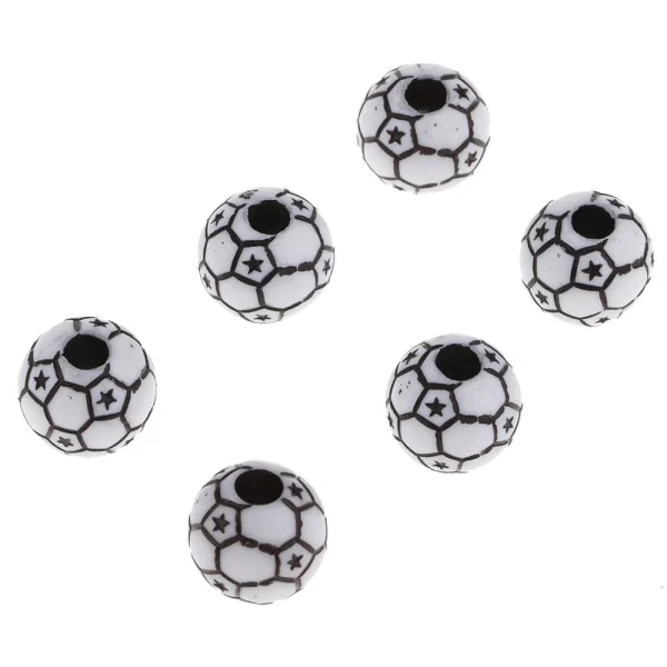 Marque Generique 60pcs Ballons De Football Perles De Verre Perles De Rocaille Pour La F… 5