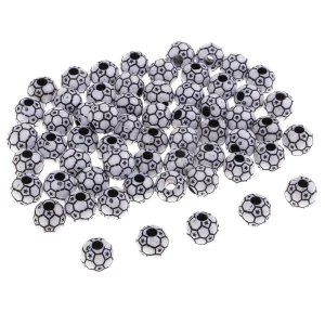 Marque Generique 60pcs Ballons De Football Perles De Verre Perles De Rocaille Pour La F… 15