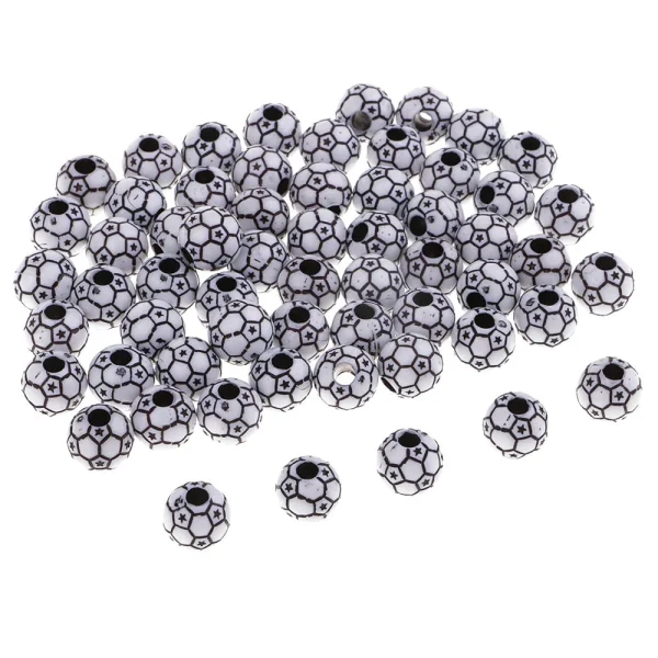 Marque Generique 60pcs Ballons De Football Perles De Verre Perles De Rocaille Pour La F… 6