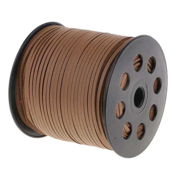 Marque Generique Corde En Cuir PU De 100 Verges De Corde En Corde Plate 2.6mm Fil Brun … 3