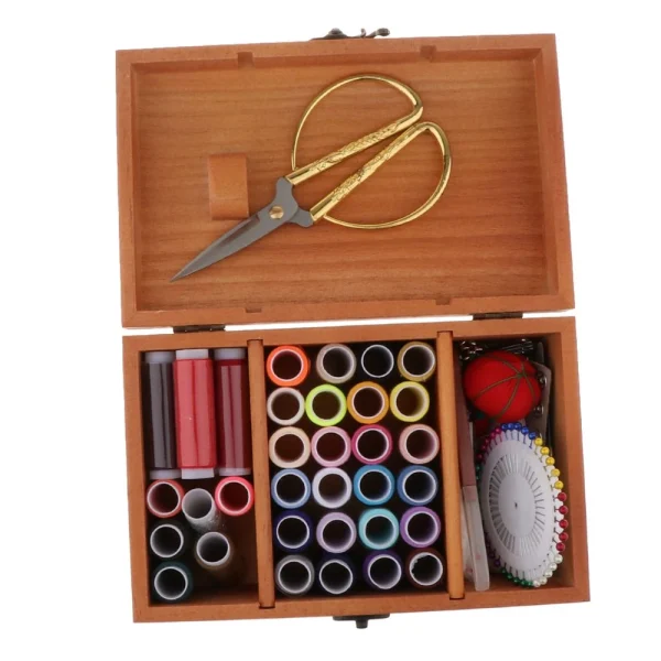 Marque Generique Kit De Couture Professionnel Avec Fils De Boîte En Bois Aiguilles Acc… 5