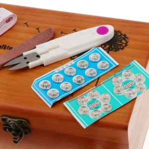 Marque Generique Kit De Couture Professionnel Avec Fils De Boîte En Bois Aiguilles Acc… 15