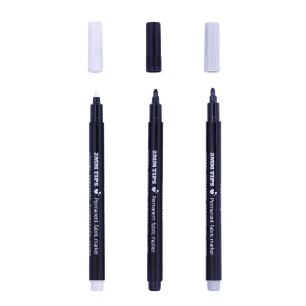 Marque Generique Stylos Permanents De Fabricant De Tissu De 3Pcs / Set 2mm Pour Le Sac … 6