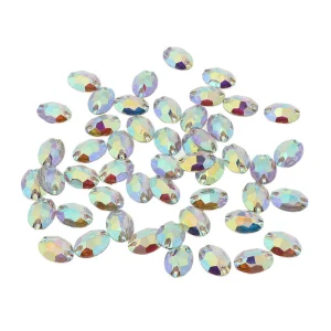 Marque Generique 50pcs Ovale Coudre Des Pierres De Strass Cristal Perles Couture Bricol… 9