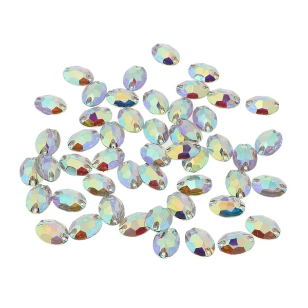 Marque Generique 50pcs Ovale Coudre Des Pierres De Strass Cristal Perles Couture Bricol… 3