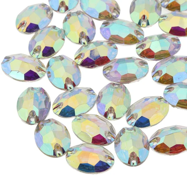 Marque Generique 50pcs Ovale Coudre Des Pierres De Strass Cristal Perles Couture Bricol… 4