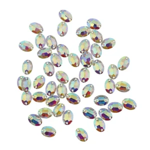 Marque Generique 50pcs Ovale Coudre Des Pierres De Strass Cristal Perles Couture Bricol… 13