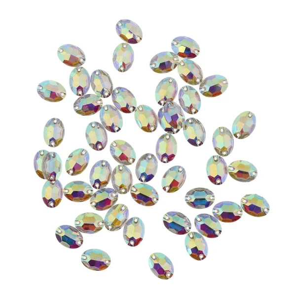Marque Generique 50pcs Ovale Coudre Des Pierres De Strass Cristal Perles Couture Bricol… 5