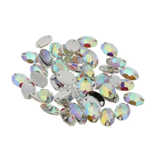Marque Generique 50pcs Ovale Coudre Des Pierres De Strass Cristal Perles Couture Bricol… 6