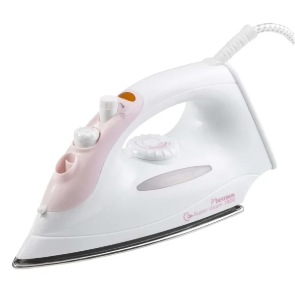 Bestron Fer à Repasser AEA6088P 1800 W Blanc Et Rose 1